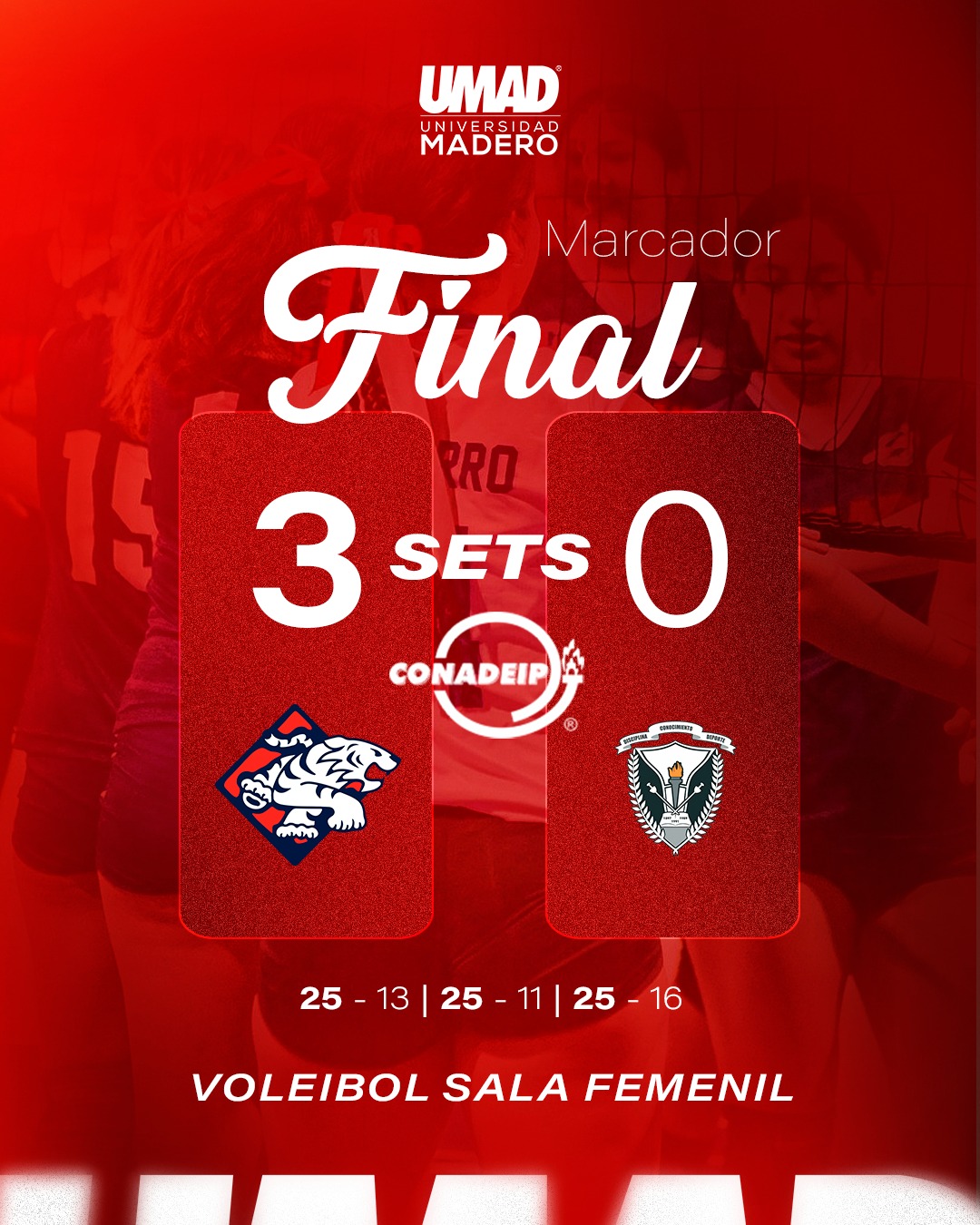 Tigresas Blancas UMAD Volleyball vs UPGCH: victoria contundente 3-0 en La Jungla