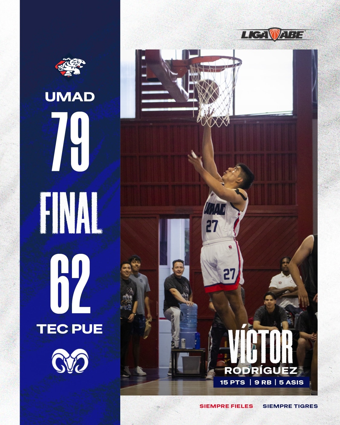 Tigres blancos Basketball da la despedida a un gran jugador de sus filas